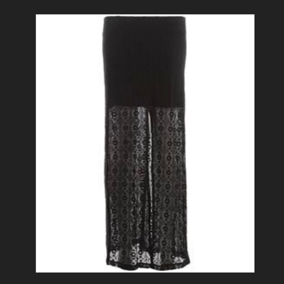 VOLCOM EUC Black Lace Boho Maxi Skirt - Size Large 14 - Picture 3 of 13
